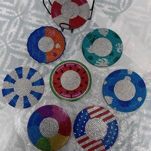 Colorful Rhinestone Coasters Set